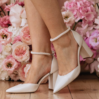 Charlotte Mills London Pearl Ivory Point Toe Bridal Shoes