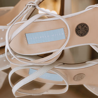 Charlotte Mills Nadia Ivory Polka Dot Mesh D'Orsay Point Toe Bridal Shoe