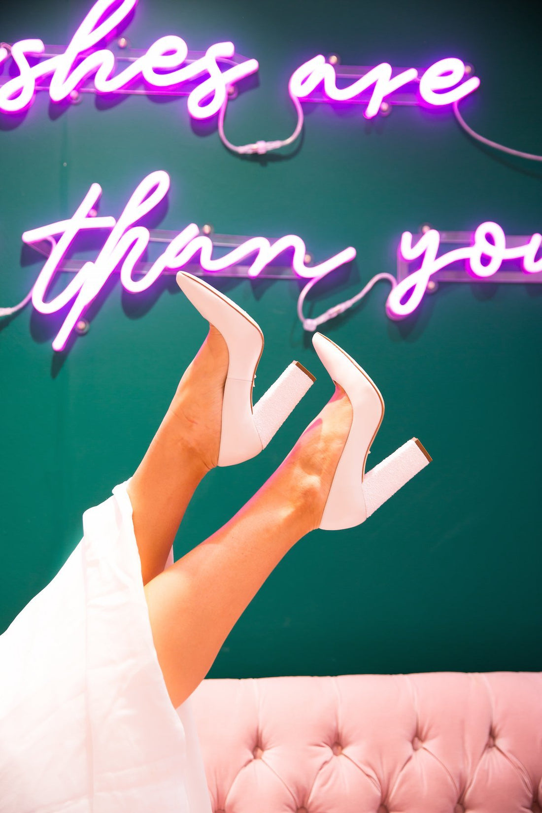 pink wedding shoes photo shoot