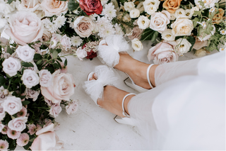 Indi pearl block heel sandals