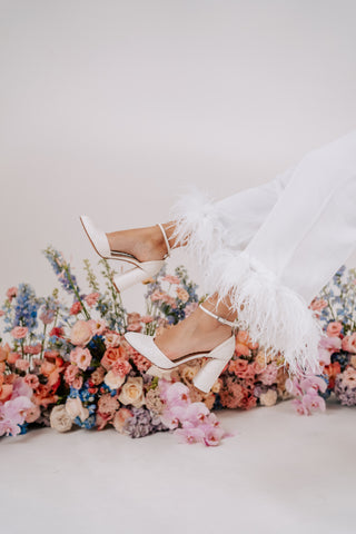 block heel ivory glitter bridal shoes Charlotte mills shoes on sale