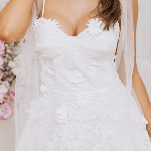 Charlotte Mills Bianca 3D Floral Lace Corset Skater Dress
