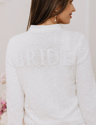 Charlotte Mills Billie "Bride" Ivory Sequin Bomber Jacket