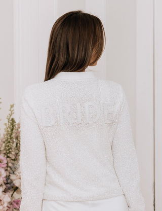 Charlotte Mills Billie "Bride" Ivory Sequin Bomber Jacket