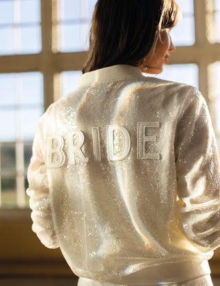 Billie "Bride" Sequin Bomber Jacket