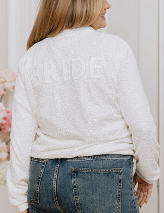 Charlotte Mills Billie "Bride" Ivory Sequin Bomber Jacket