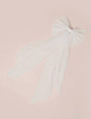 Aisle Edit Ivory Pearl embellished bow veil