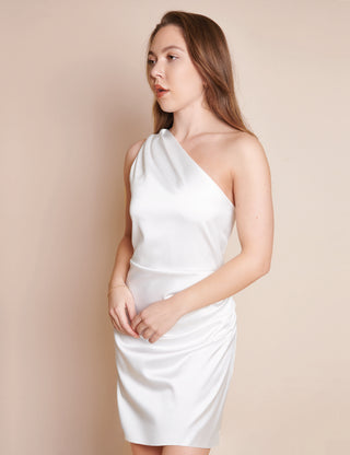 Charlotte Mills Brandy Ivory One Shoulder mini dress