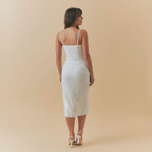Charlotte Mills Camilla Ivory Sequin Midi Dress