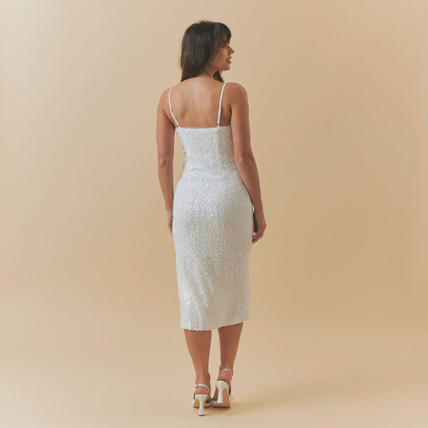 Charlotte Mills Camilla Ivory Sequin Midi Dress