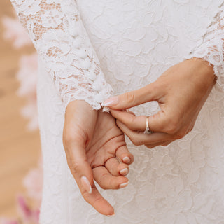 Charlotte Mills Cece Ivory Lace Bridal Sleeves with Button Detail Cuffs