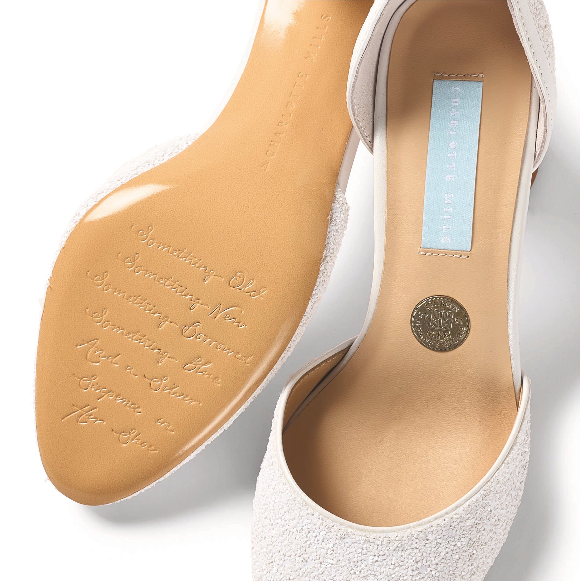Jazzy Pearl Almond Toe Bridal Shoes With Mid Block Charlotte Mills