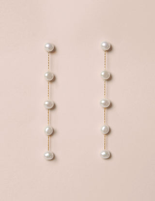 The Aisle Edit Jennifer gold pearl drop earrings