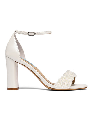 Charlotte Mills Kaitlyn Pearl High Heel Beaded Vamp Bridal Sandals