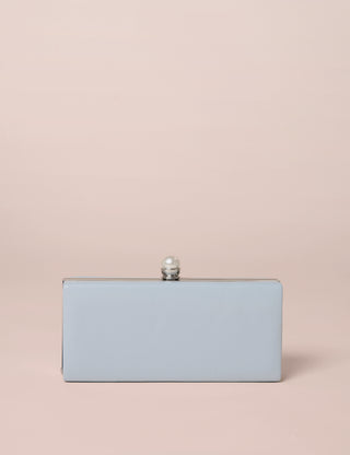 Charlotte Mills Kylie Blue Pearl clasp clutch bag