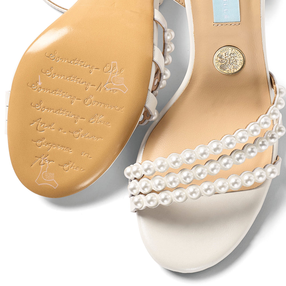 Charlotte Mills Libby Ivory Pearl embellished high heel bridal shoe