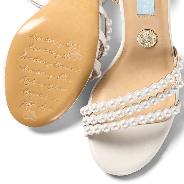 Charlotte Mills Libby Ivory Pearl embellished high heel bridal shoe