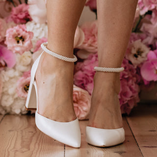 Charlotte Mills London Pearl Ivory Point Toe Bridal Shoes