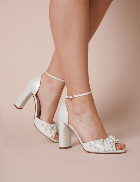 Ankle Wrap Tie Wedding Block Heels | Evening shoes, Heels, Block heels