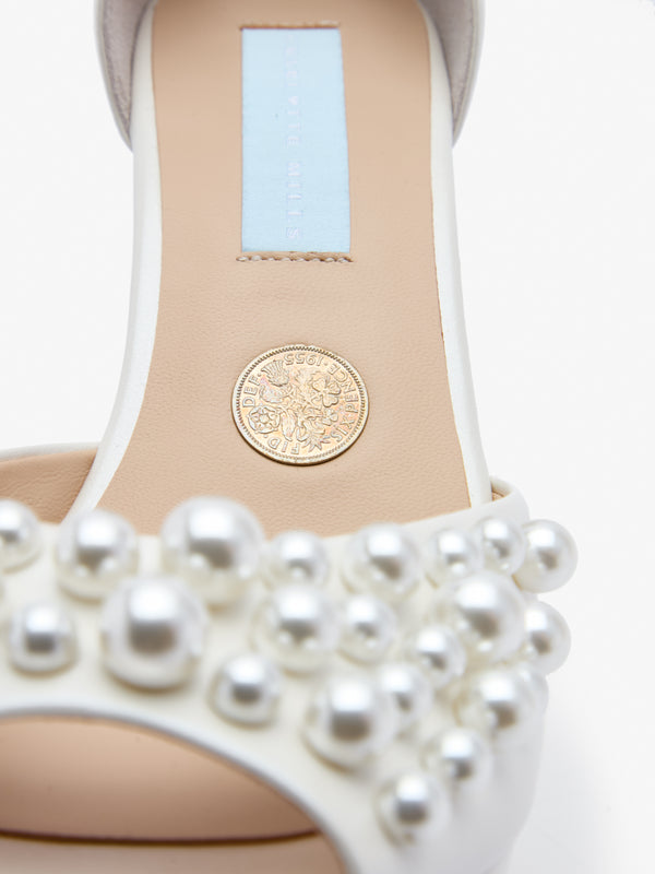 Charlotte Mills Londi Pearl Embellished Platform Bridal Sandal
