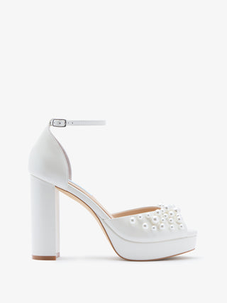 Charlotte Mills Londi Pearl Embellished Platform Bridal Sandal
