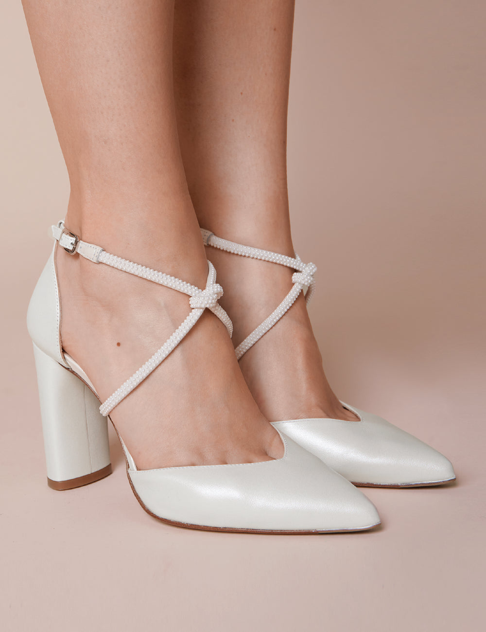 Charlotte Mills Mabel Pearl knot strap point toe court