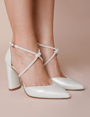 Charlotte Mills Mabel Pearl knot strap point toe court