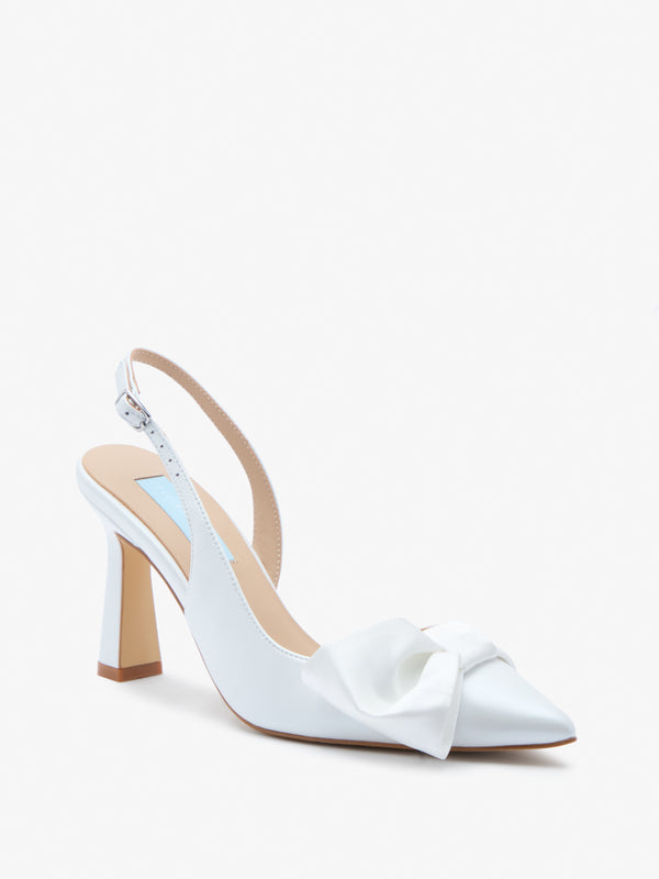 Charlotte Mills Mia Pearl Point Toe Slingback Bridal Shoe with Bow