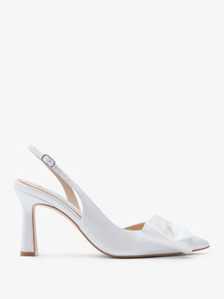 Charlotte Mills Mia Pearl Point Toe Slingback Bridal Shoe with Bow