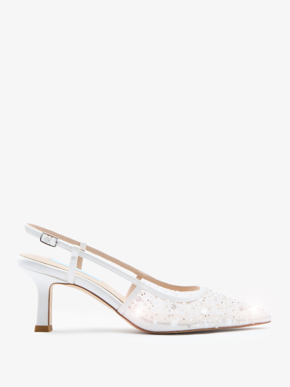 CHARLOTTE MILLS NEVAEH EMBELLISHED MESH BRIDAL SLINGBACK