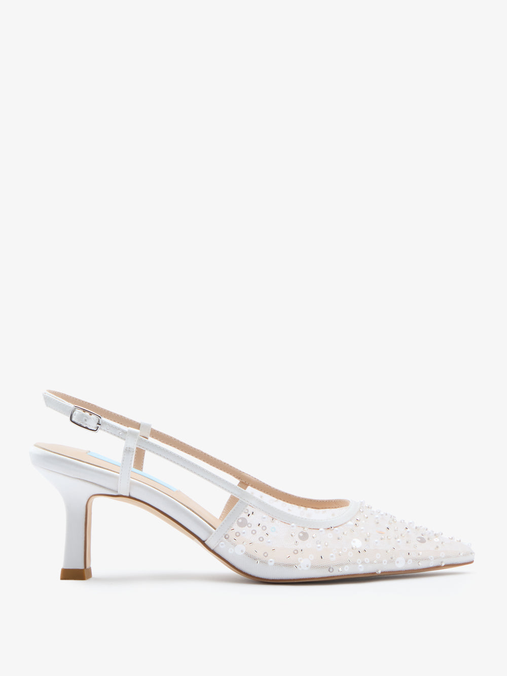 CHARLOTTE MILLS NEVAEH EMBELLISHED MESH BRIDAL SLINGBACK