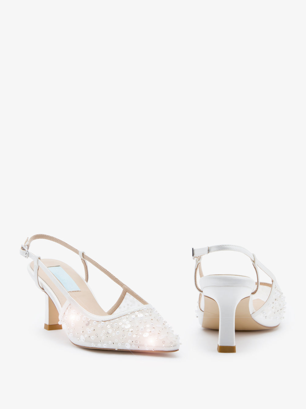 CHARLOTTE MILLS NEVAEH EMBELLISHED MESH BRIDAL SLINGBACK
