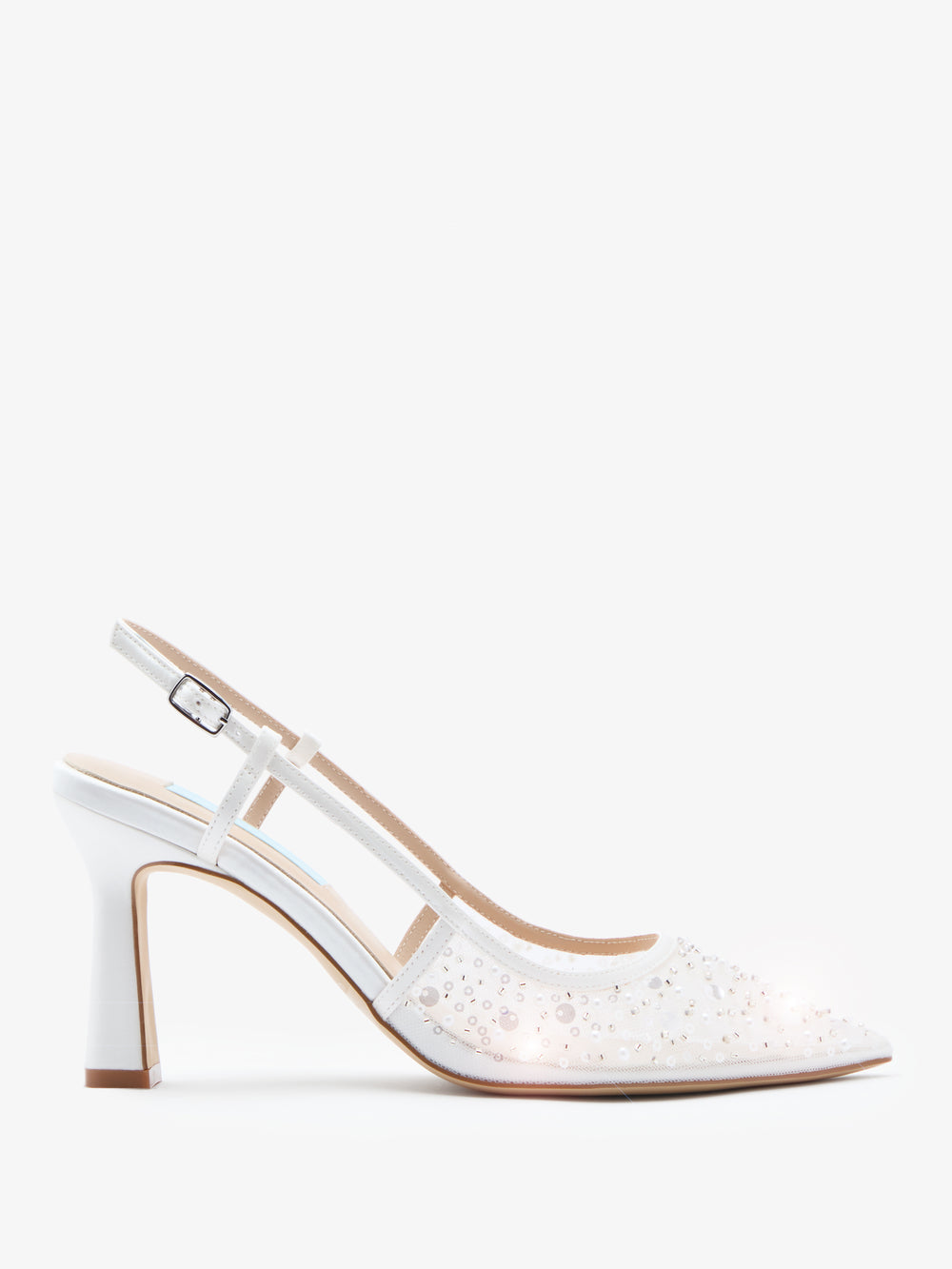 Charlotte Mills Nevaeh Embellished Mesh Point Toe Slingback Bridal Court