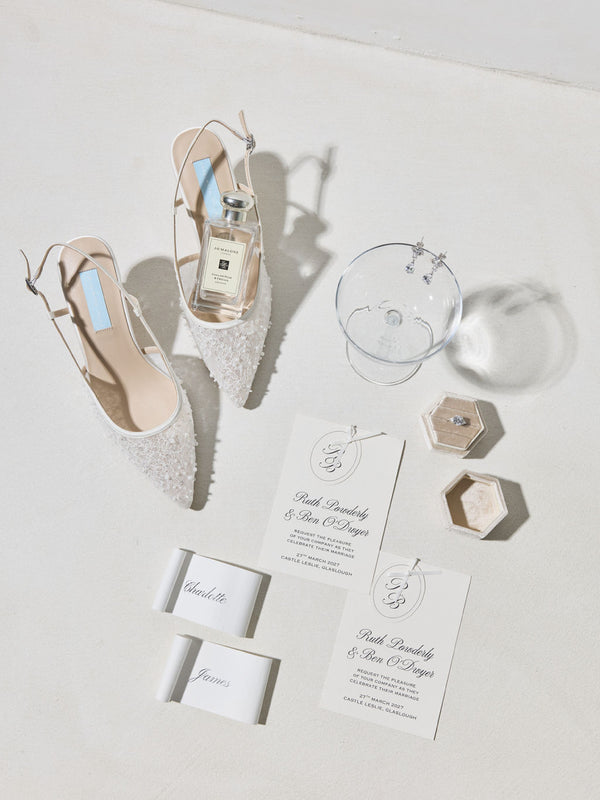 CHARLOTTE MILLS OPHELIA EMBELLISHED LACE SLINGBACK BRIDAL SHOE