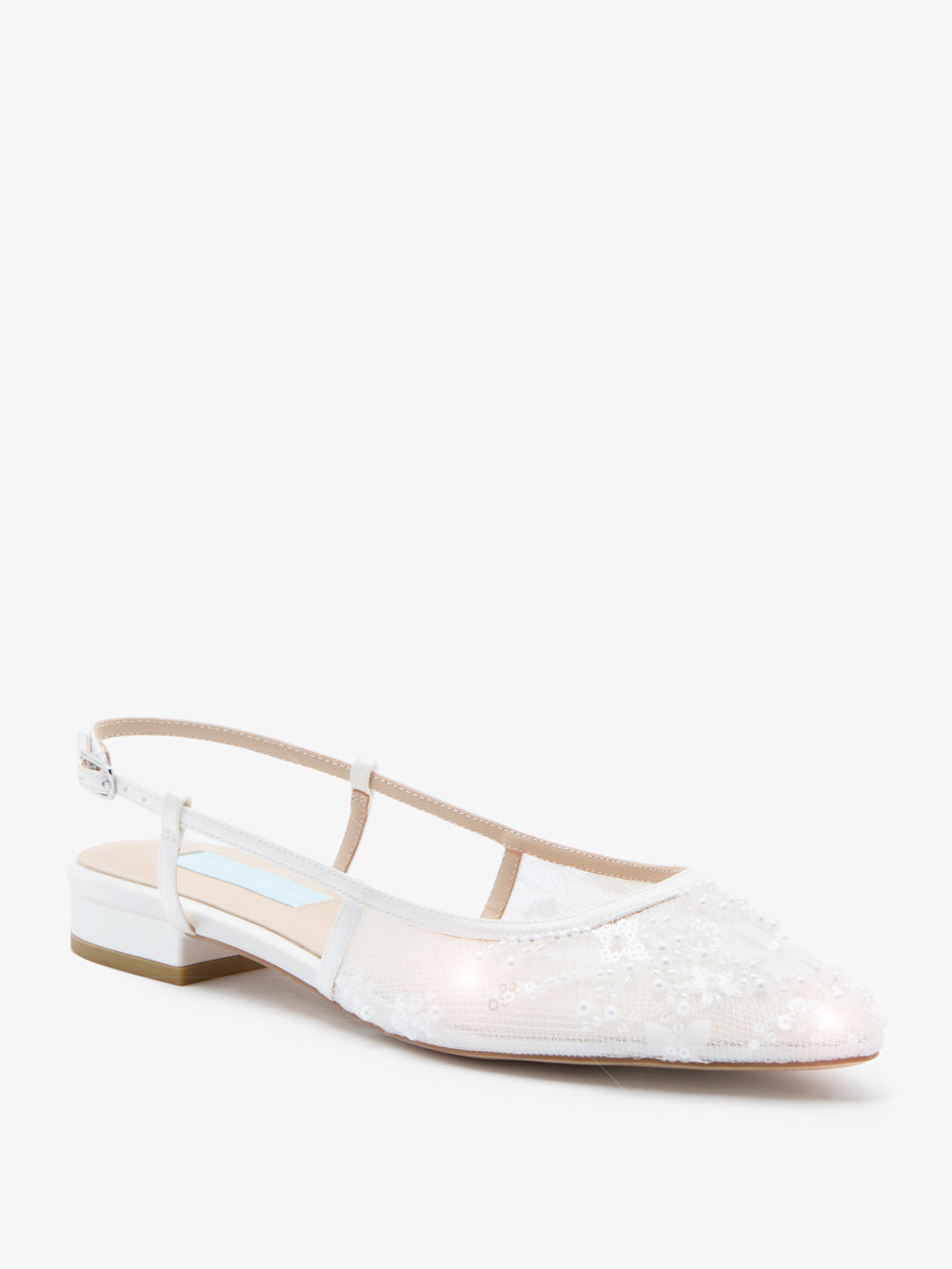 CHARLOTTE MILLS OCTOBER FLORAL EMBELLISHED MESH FLAT POINT BRIDAL SHOES