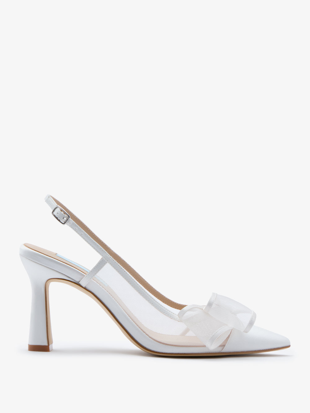 CHARLOTTE MILLS OLIVIA IVORY MESH BOW SLINGBACK BRIDAL SHOE