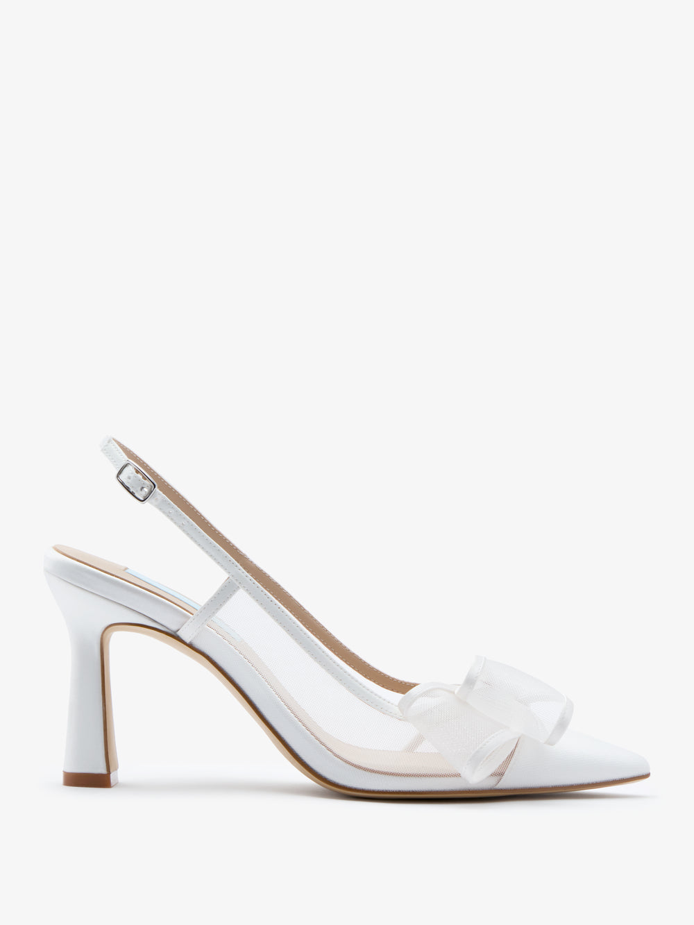 CHARLOTTE MILLS OLIVIA IVORY MESH BOW SLINGBACK BRIDAL SHOE