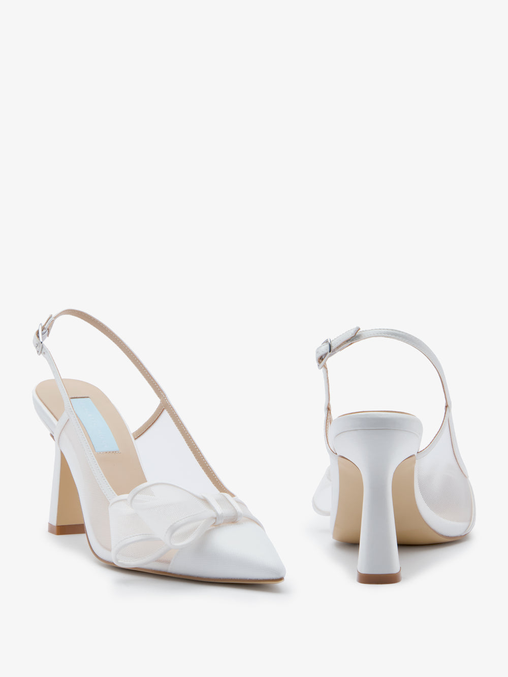 CHARLOTTE MILLS OLIVIA IVORY MESH BOW SLINGBACK BRIDAL SHOE