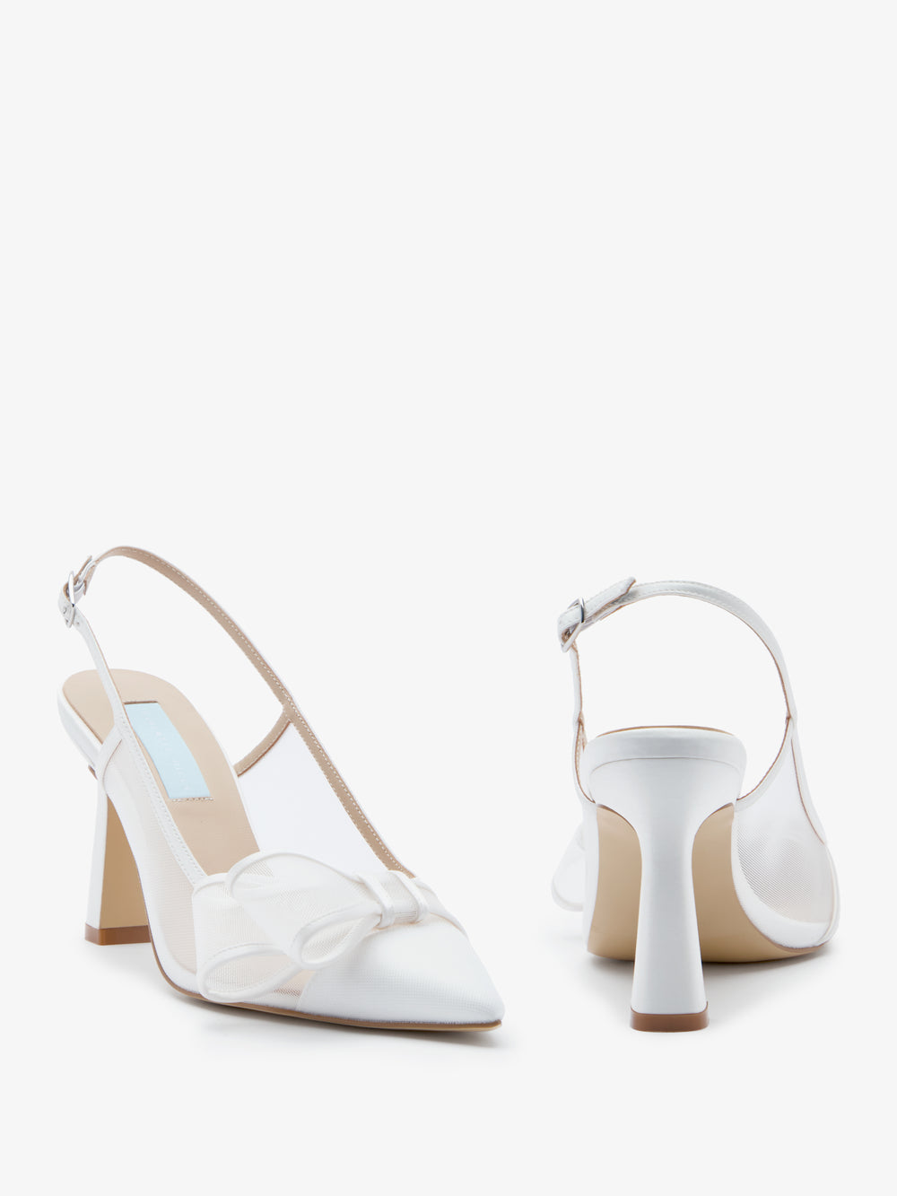 CHARLOTTE MILLS OLIVIA IVORY MESH BOW SLINGBACK BRIDAL SHOE