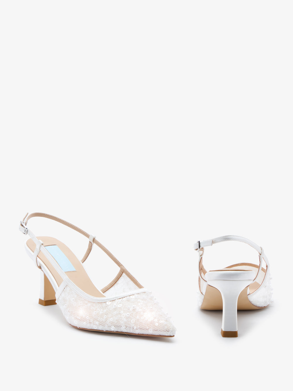 CHARLOTTE MILLS OPHELIA EMBELLISHED LACE SLINGBACK BRIDAL SHOE