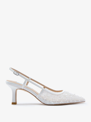CHARLOTTE MILLS OPHELIA EMBELLISHED LACE SLINGBACK BRIDAL SHOE