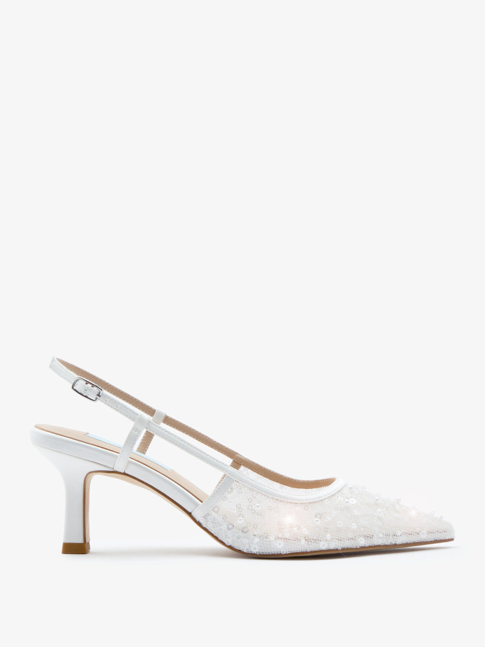 CHARLOTTE MILLS OPHELIA EMBELLISHED LACE SLINGBACK BRIDAL SHOE