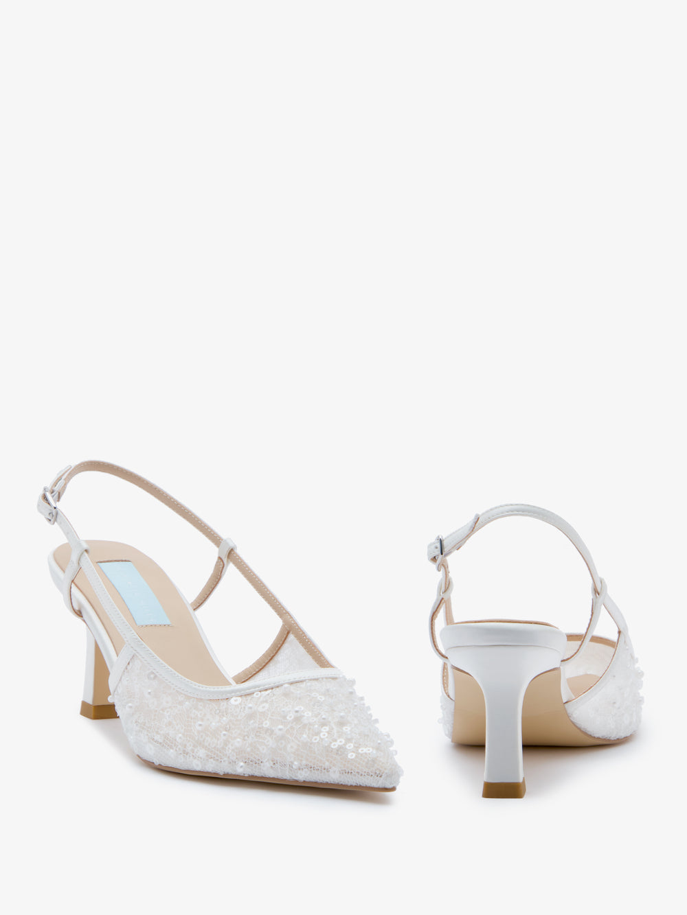 CHARLOTTE MILLS OPHELIA EMBELLISHED LACE SLINGBACK BRIDAL SHOE