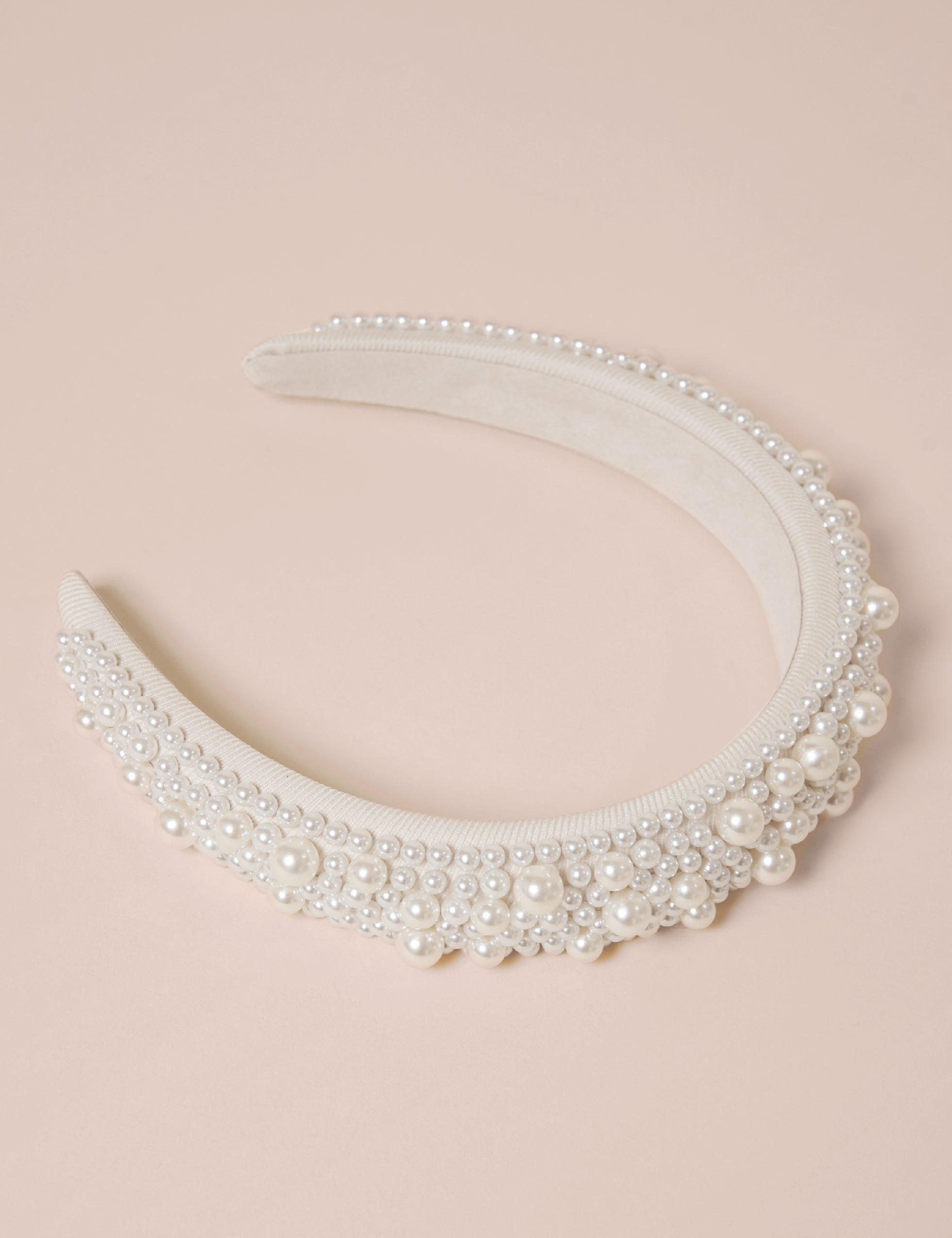 Charlotte - Large Padded White and Sparkling Silver Headband – Acute Designs