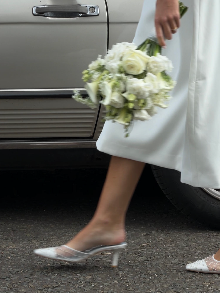 Perla Embellished Mesh Mule