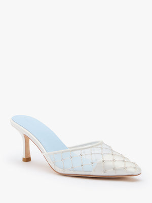 Perla Embellished Mesh Mule