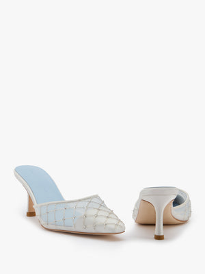 Perla Embellished Mesh Mule