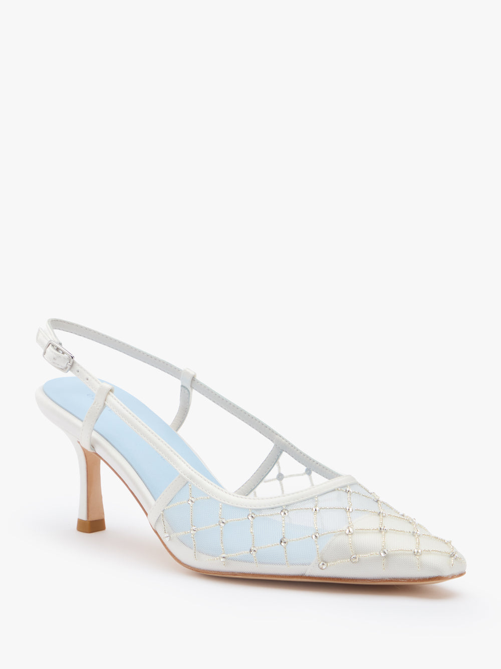 Perla Embellished Mesh Slingback