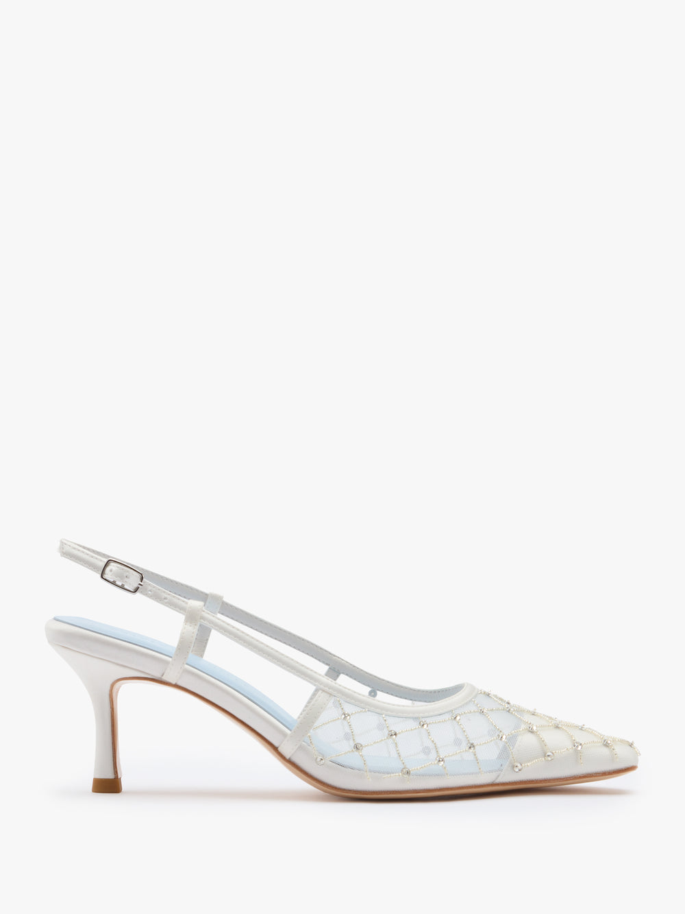 Perla Embellished Mesh Slingback