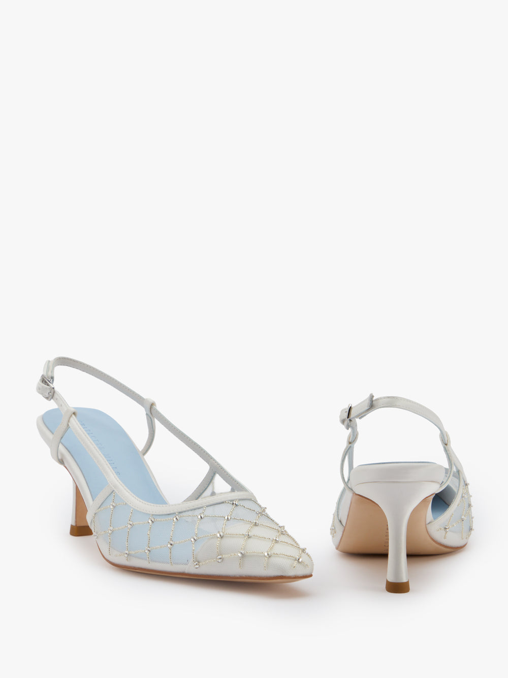 Perla Embellished Mesh Slingback